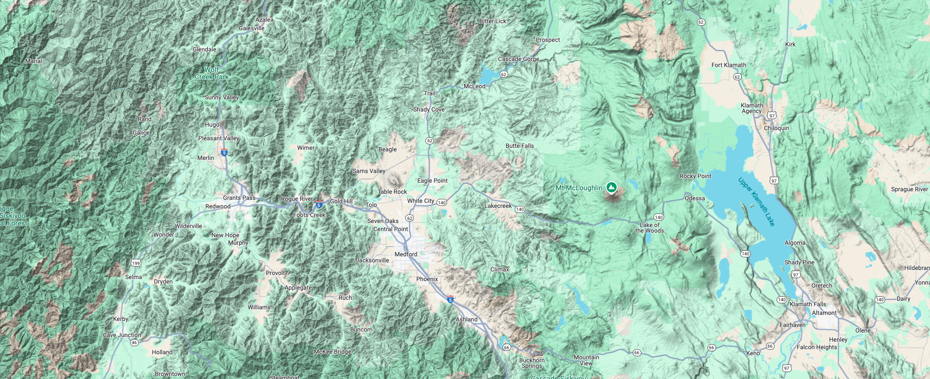 map of southern oregon